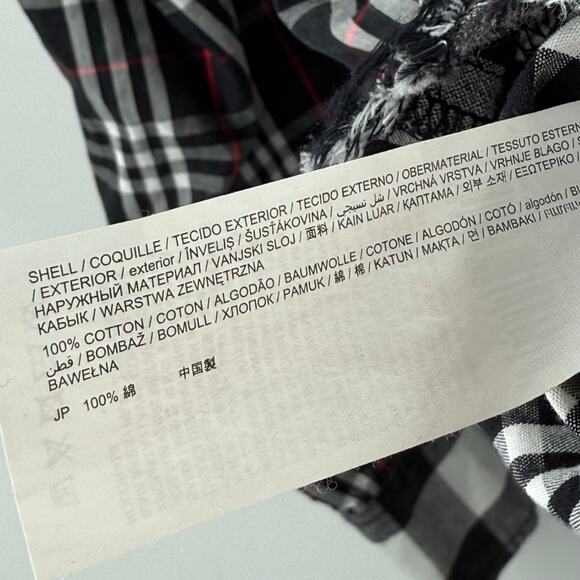 Desigual Shirt Women's Size Medium 'Vive' Patchwork Plaid Long Sleeve Cotton B&W - Picture 15 of 16